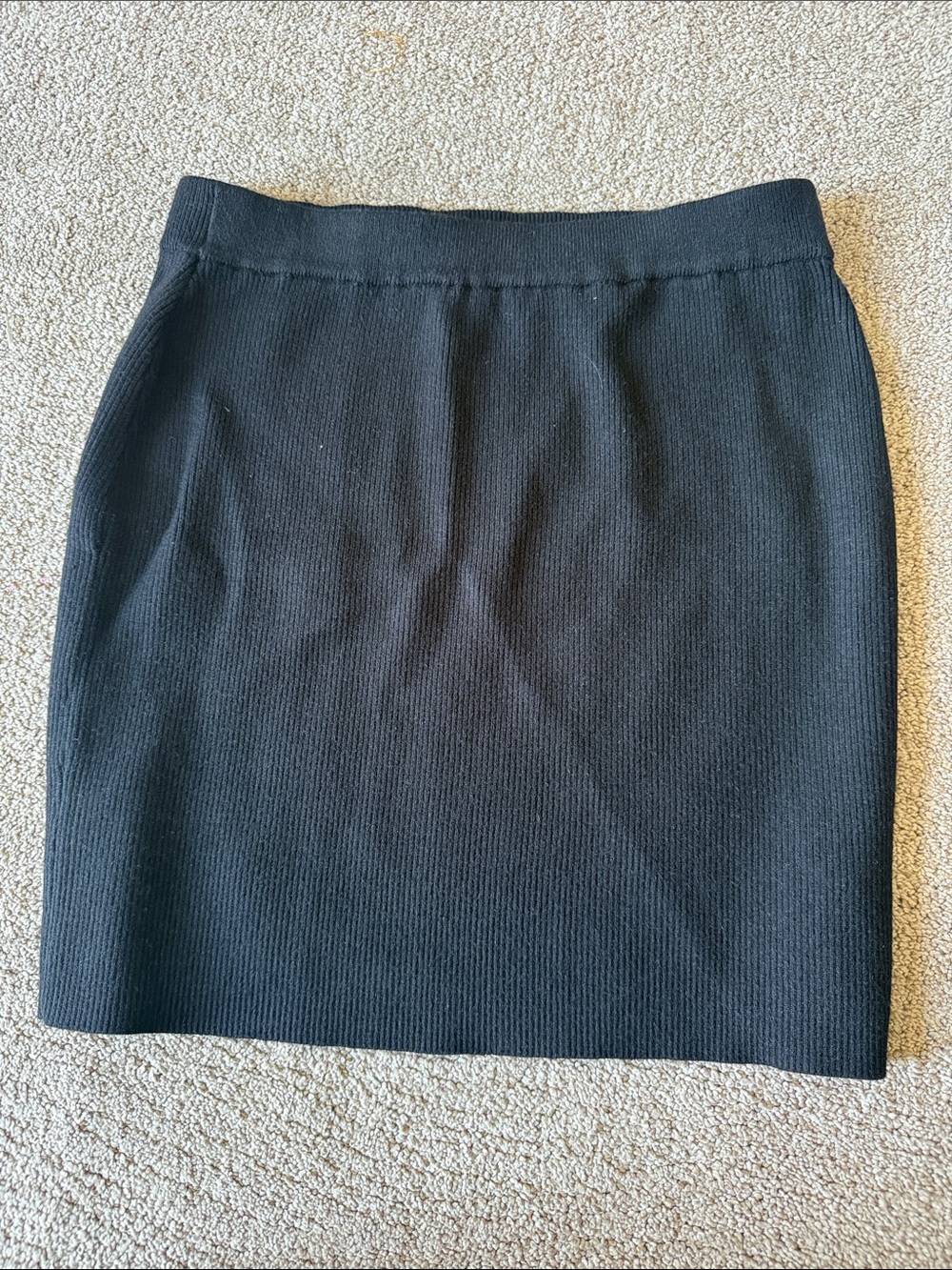 Bar III Black Ribbed Pencil Skirt